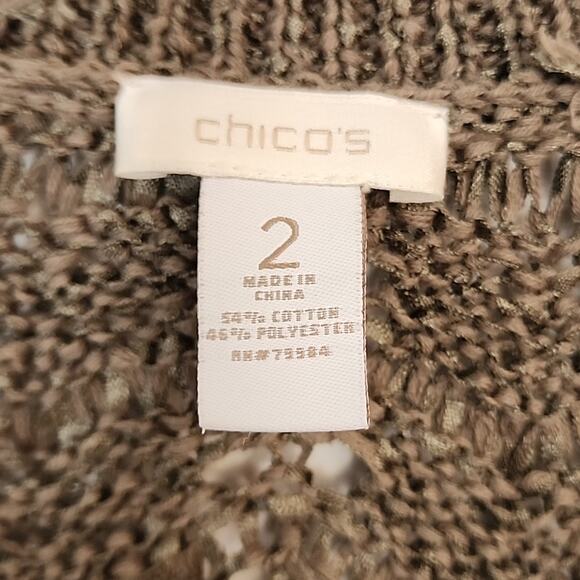 Chico's Size 2 Open Knit Bolero/Cardigan - Picture 5 of 7